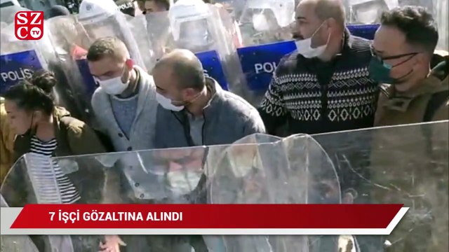 BİMEKS işçilerinin oturma eylemine polis müdahalesi: 7 işçi gözaltına alındı