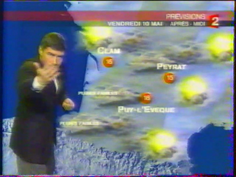 France 2 9 Mai 2002 Fin Le Journal de la Nuit, 1 Pub, 1 BA, Météo, CD'Aujourd'hui