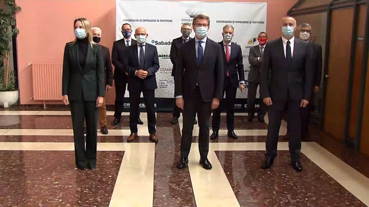 Feijóo participa en un encuentro de empresarios de Pontevedra