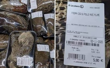 Un supermarché met en rayon des animaux entiers en barquette