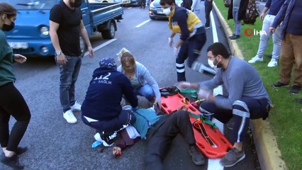 Otomobiliyle çarptığı yaralının başından ayrılmadı