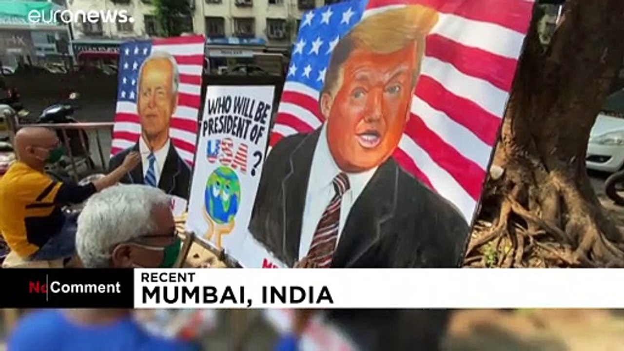 No Comment: In Mumbai entstehen Trump- und Biden-Gemälde