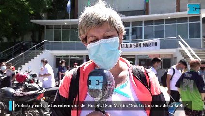 Protesta y corte de los enfermeros del Hospital San Martín