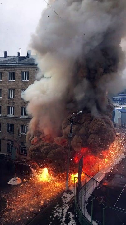 Oxygen Cylinders in Burning Outbuilding Explode