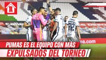 Pumas es el equipo con más expulsados en lo que va del Guardianes 2020