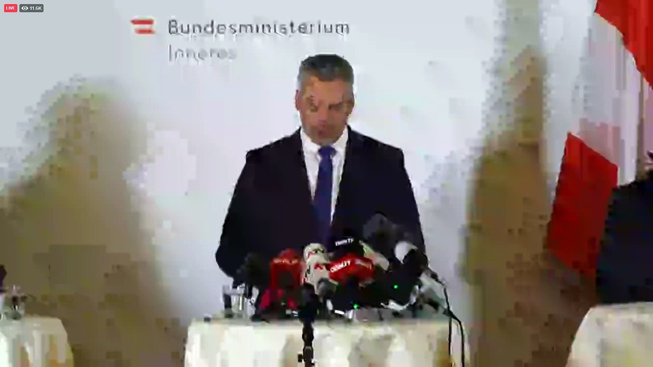 Wien: erste Pressekonferenz Innenminister und Polizei zum Terror-Anschlag Vienna / Austria