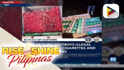 BOC-Port of Subic, sinira ang mga kontrabandong sigarilyo at gulay sa Porac, Pampanga