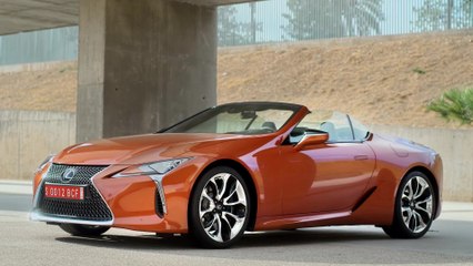 2020 Lexus LC Convertible in Blazing Carnelian Trailer