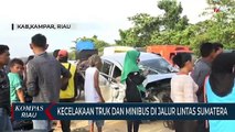 Kecelakaan Truk dan Minibus Di Jalur Lintas Sumatera