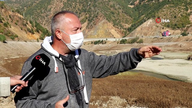 Torul Baraj Gölü'nde su seviyesi 40 metre çekildi