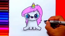 How to draw a cute unicorn easy | Zed cute drawings