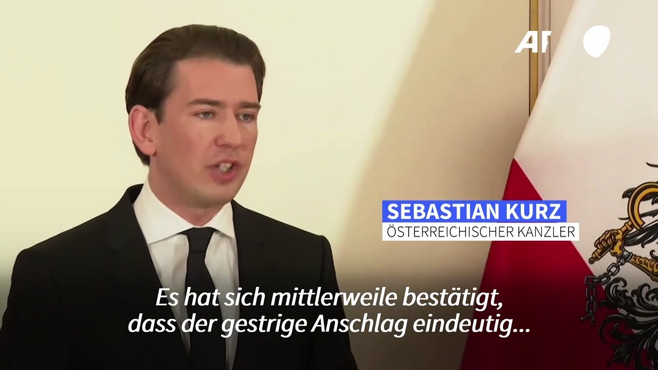 Kanzler Kurz: Anschlag aus 'Hass auf unsere Demokratie'