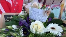 Tributes outside Tynecastle Park for Marius Zaliukas