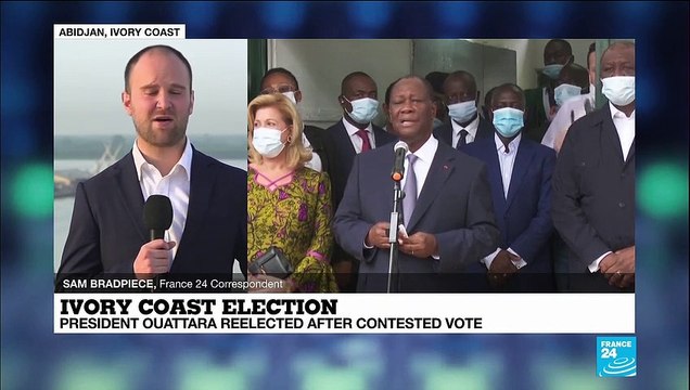 Ivory Coast’s Ouattara re-elected for 3rd term after contested presidential vote, commission says