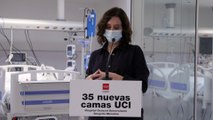 Ayuso inaugura una ampliación del Hospital Gregorio Marañón en la que se ha instalado un sistema de camas UCI que pueden llegar a contar hasta con 35 unidades