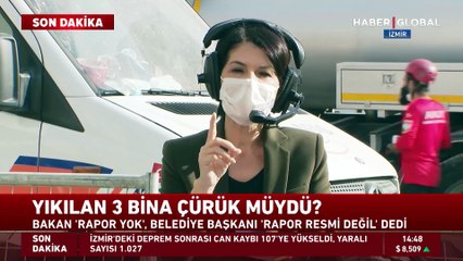Bayraklı'da yıkılan 3 bina çürük müydü? Bakan 'rapor yok', belediye başkanı 'rapor resmi değil' dedi