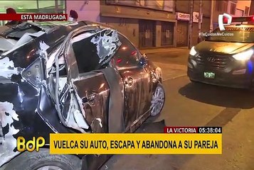 La Victoria: sujeto huye tras accidente y abandona a su acompañante