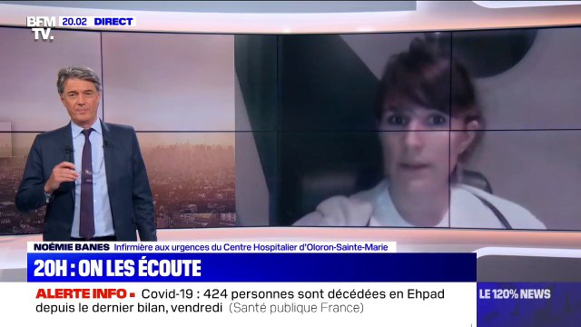 20h, on les écoute: pour Noémie Banes, infirmière à Oloron-Sainte-Marie, l'hôpital public se meurt, car le gouvernement ne donne pas les moyens pour qu'il survive
