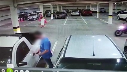 Roubo de malote com quase R$ 100 mil é flagrado por câmera na Rua Paraná