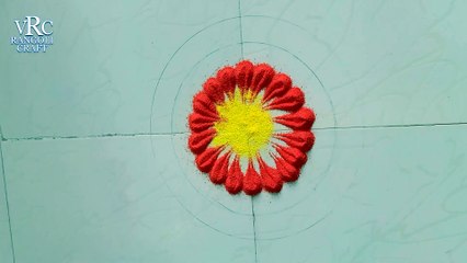 new rangoli flower design - simple basic rangoli