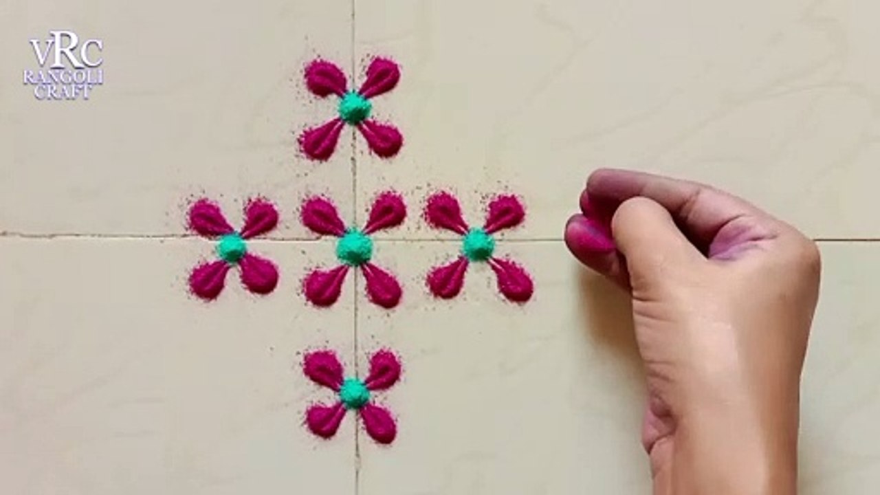 Easy Flower Rangoli Design