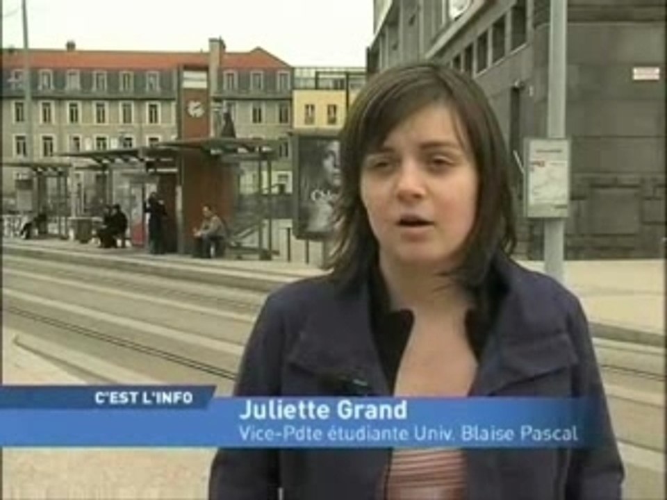 Demi-tarif étudiant transports à Clermont-Ferrand 20/02/08