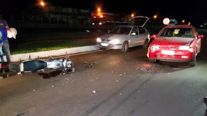 Motociclista fratura o nariz em acidente na marginal da BR-277