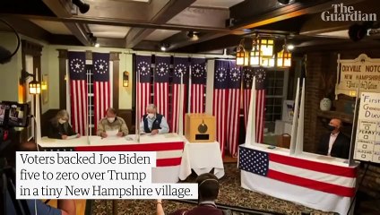 Télécharger la video: Joe Biden celebrates Dixville Notch victory from hometown