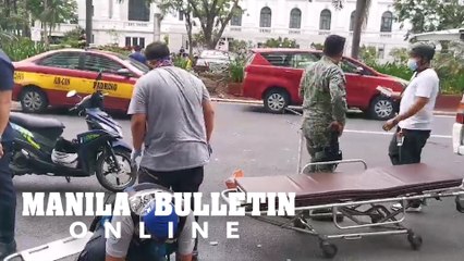 A motorcycle driver and three others get involved in an accident along TM Kalaw