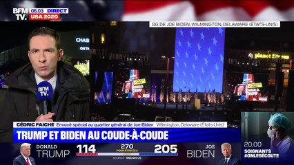 Au quartier général de Joe Biden, les démocrates surpris par les premières tendances