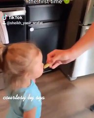 A Baby Trying to Eat First Time Pickled Okra Feeling | SYA Channel