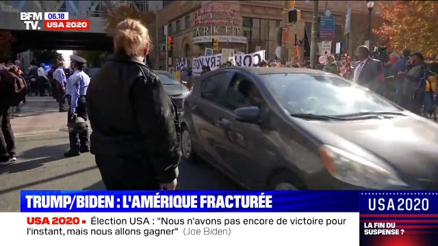 Présidentielle américaine: la tension monte entre les militants pro-Biden et pro-Trump tandis que les résultats se font toujours attendre