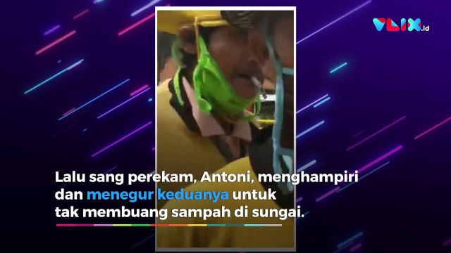 Direkam Warga, Petugas Kebersihan Malah Buang Sampah di Kali