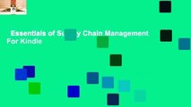 Essentials of Supply Chain Management  For Kindle