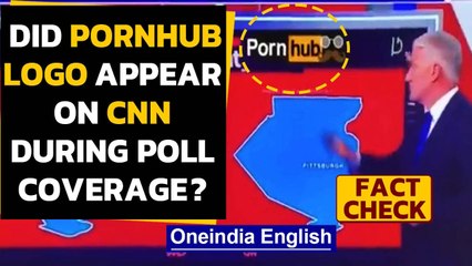 US Elections 2020: A viral video shows Pornhub logo appear on CNN, is it true? | Oneindia News