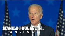 Biden says believes he is 'on track' to win US election