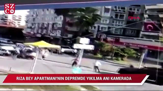 Rıza bey apartmanının depremde yıkılma anı kamerada