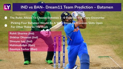 India Vs Bangladesh 1st T20I Dream11 Team Prediction: Tips To Pick Best Playing XI
