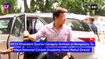 BCCI President Sourav Ganguly Arrives In Bengaluru To Meet NCA Head Rahul Dravid