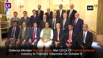 Rajnath Singh Meets CEOs Of French Defence Industry In Villaroche, France