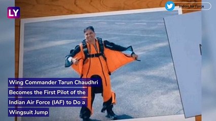 Wing Commander Tarun Chaudhri Does ‘Wingsuit Skydive From 8500 Feet, in a First for IAF