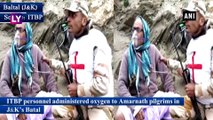 Amarnath Yatra: ITBP Personnel Administer Oxygen to Pilgrims in Baltal, Jammu & Kashmir