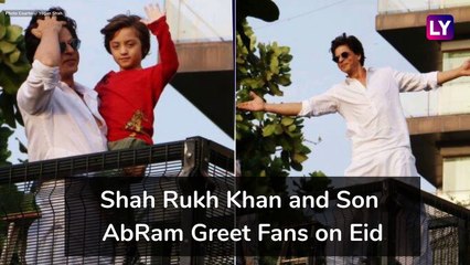 Download Video: Shah Rukh Khan Makes an Eid Appearance With Son Abram Khan