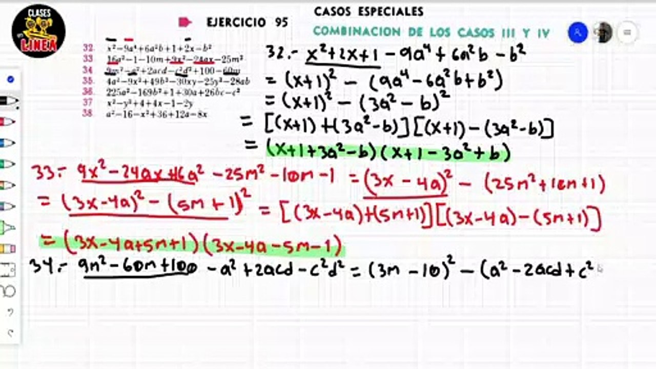 ✍ Como se hace FACTORIZACION Caso 3 y 4 Ejercicios Resueltos 32 al 38