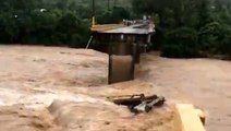 Hurricane Eta flooding washes away bridge
