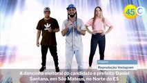 A dancinha eleitoral do candidato Daniel Santana, em São Mateus