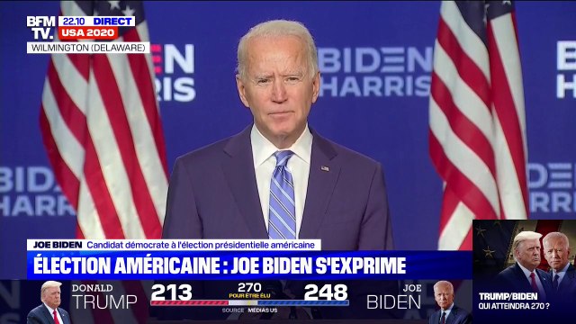 Joe Biden: Je suis ici pour vous dire que, lorsqu'il y aura le décompte final, nous croyons que nous serons les vainqueurs
