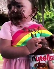 Sweet child who likes Nutella