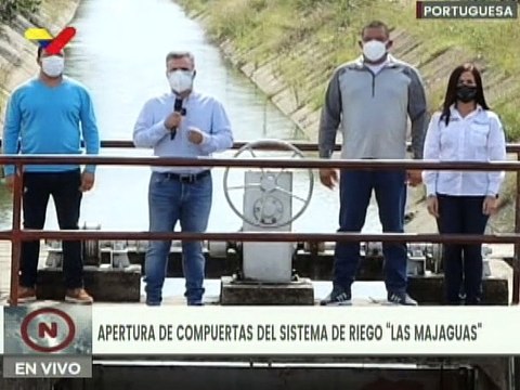 Sistema de Riego Las Majaguas abre compuertas para apoyar producción a más de 8 mil 500 hectáreas de siembra en Portuguesa