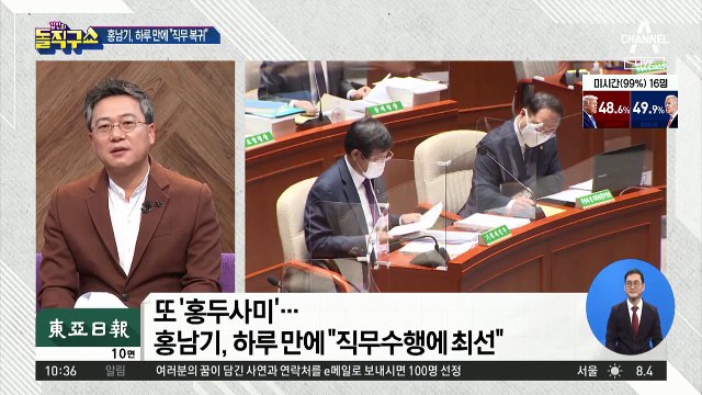 또 ‘홍두사미’…홍남기, 사의 표명 하루 만에 “직무 복귀”